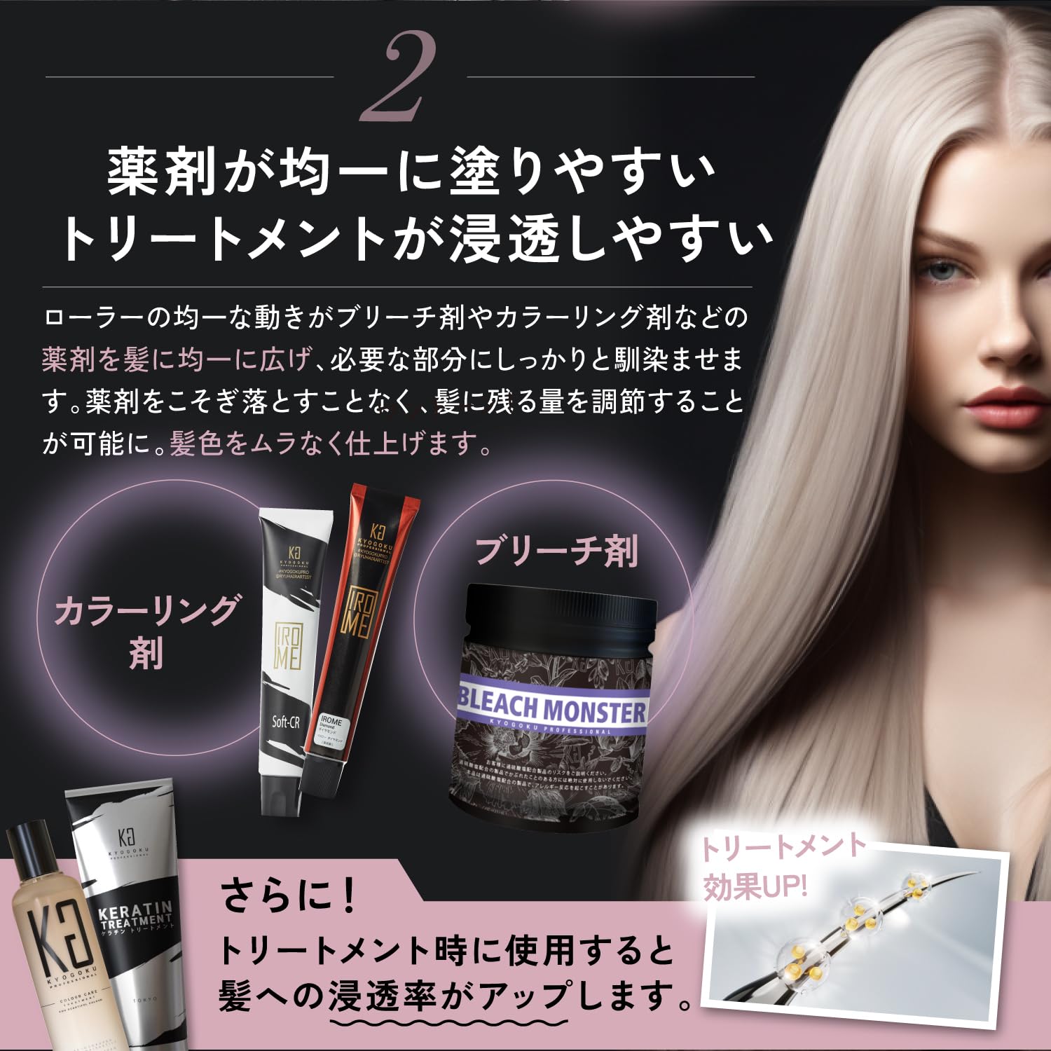 Amazon.co.jp: Kyogoku ローラージャンボ コーム トリートメント浸透